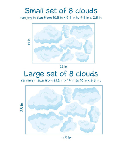 Clouds Wall Decals Blue Stickers, LKL0071