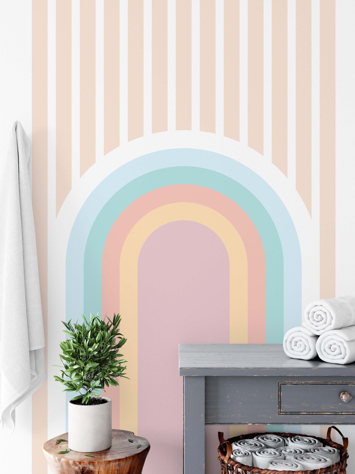 Rainbow Arch Wall Decal Line Headboard Sticker, LF300