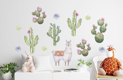 Wall Sticker llama cacti Decals, KL0084