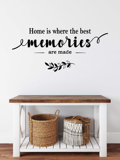 Lettering Wall Decals Home is a place where the best memories remain Stickers, KL0087