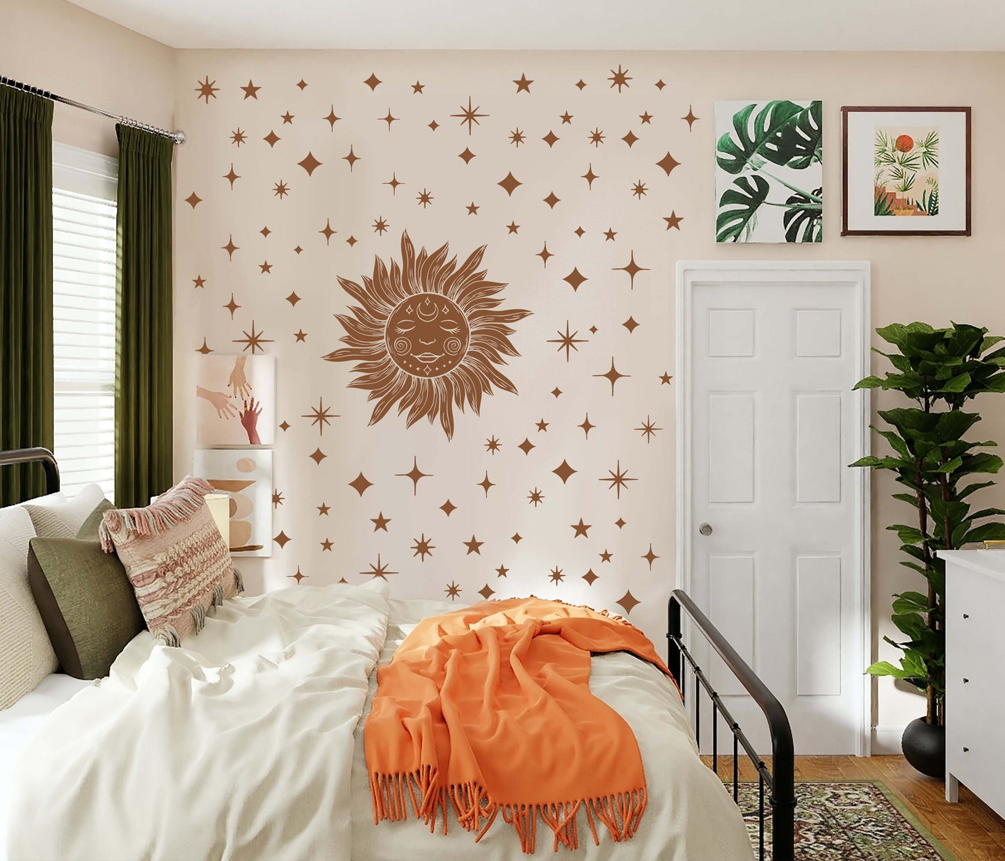 Sun Wall Decal Starburst Stickers, LF323