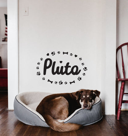 Dog Custom Name wall decal Personalized Pet sticker, LF312