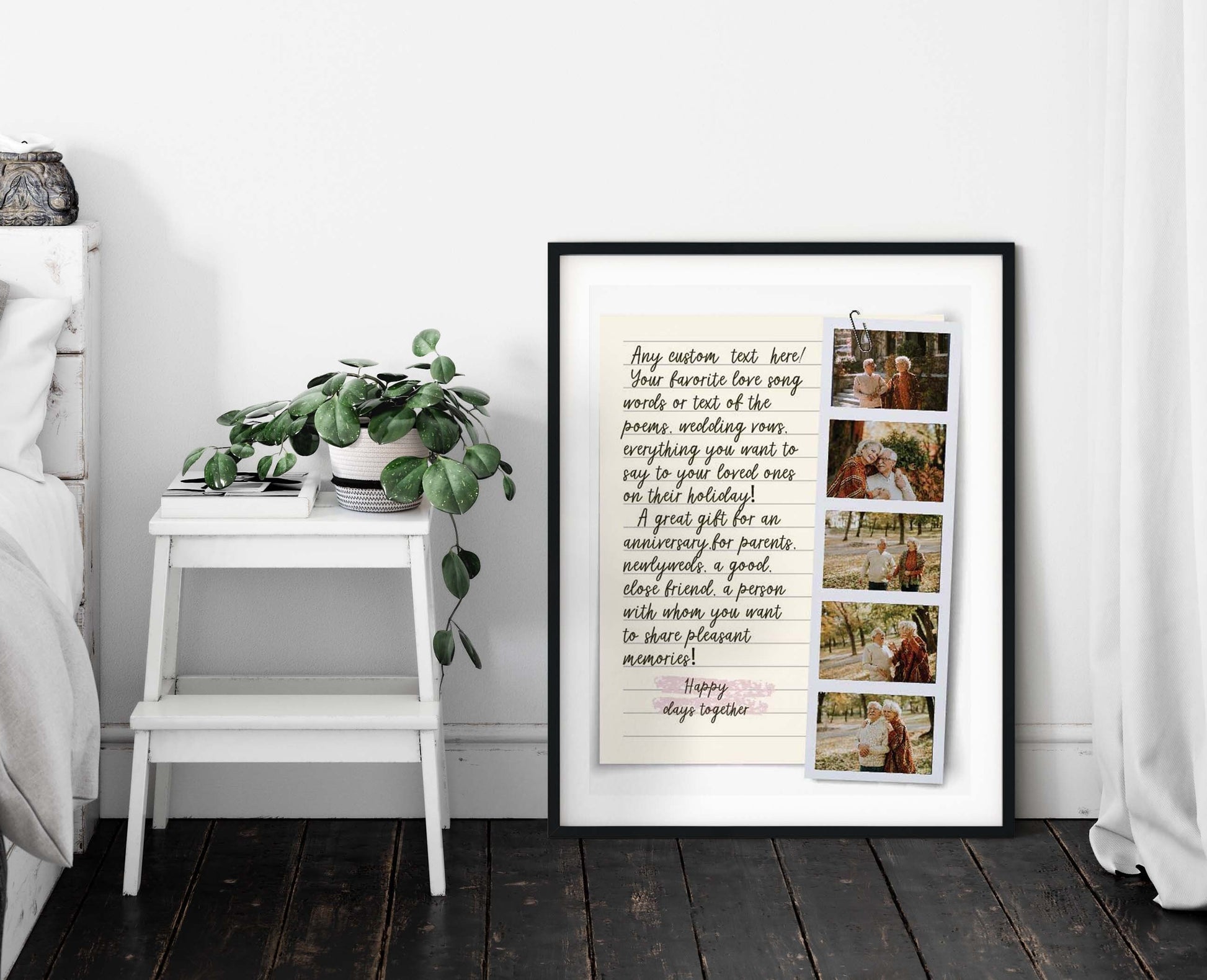 Custom Poster Printing Personalized Poster Family Couple Photo Anniversary Gift Wedding Vows Song Text, LF346