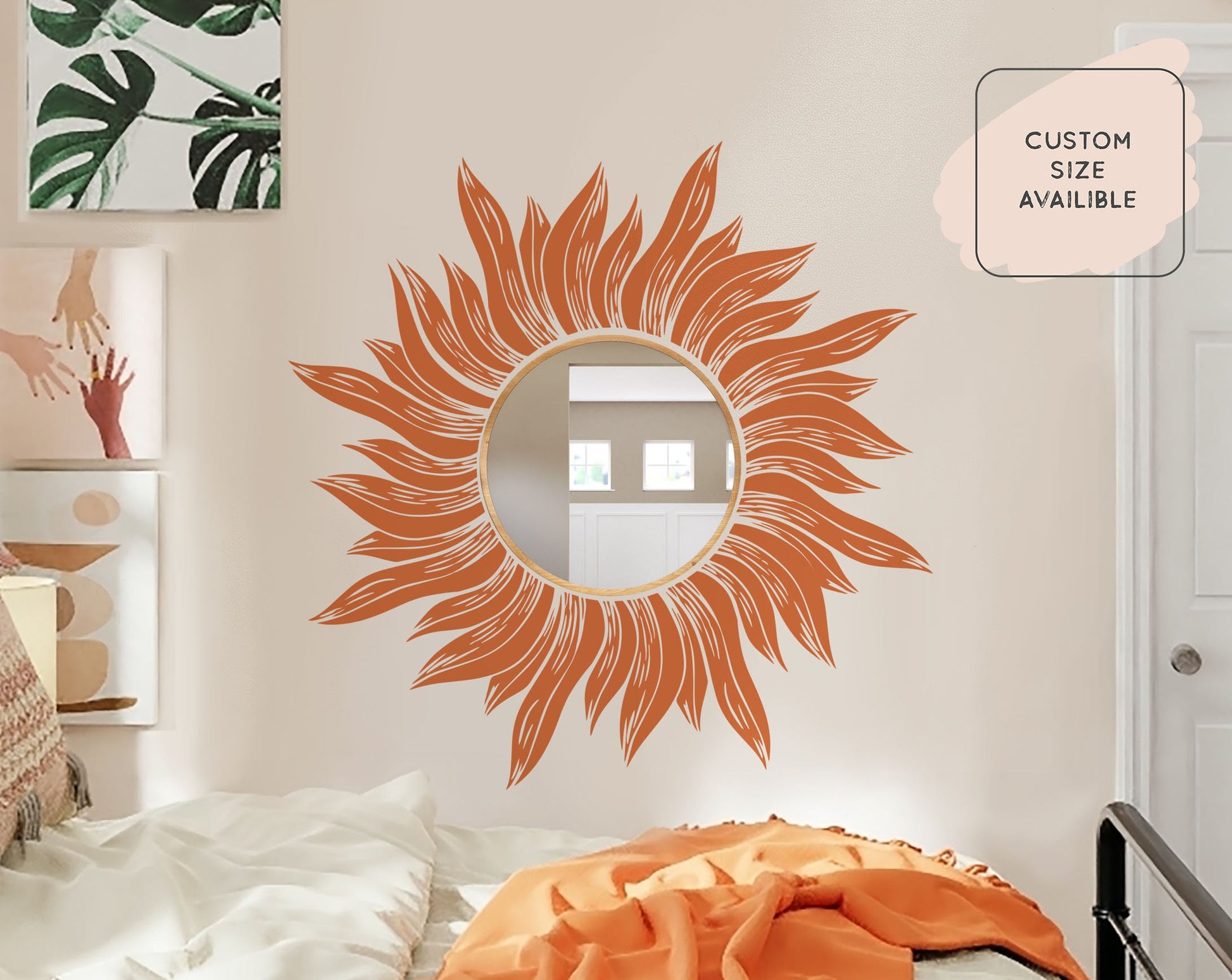 Sun Rays Wall Decals Star Sticker Mirrow Decor, LF324