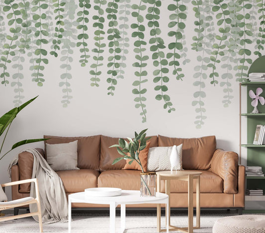 Hanging Eucalyptus Greenery Wall Stickers Vines Leaves Decals, LF310