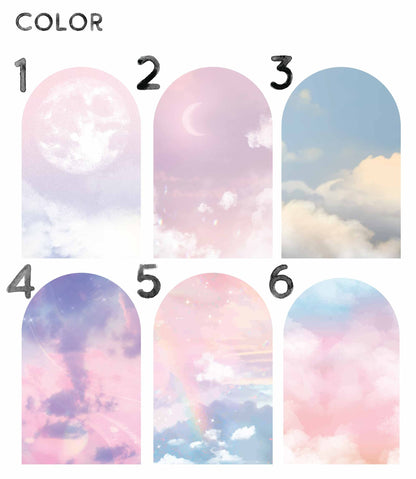 Cosmos Stickers Arch Headboard Clouds Wall Decals Planets, LF315