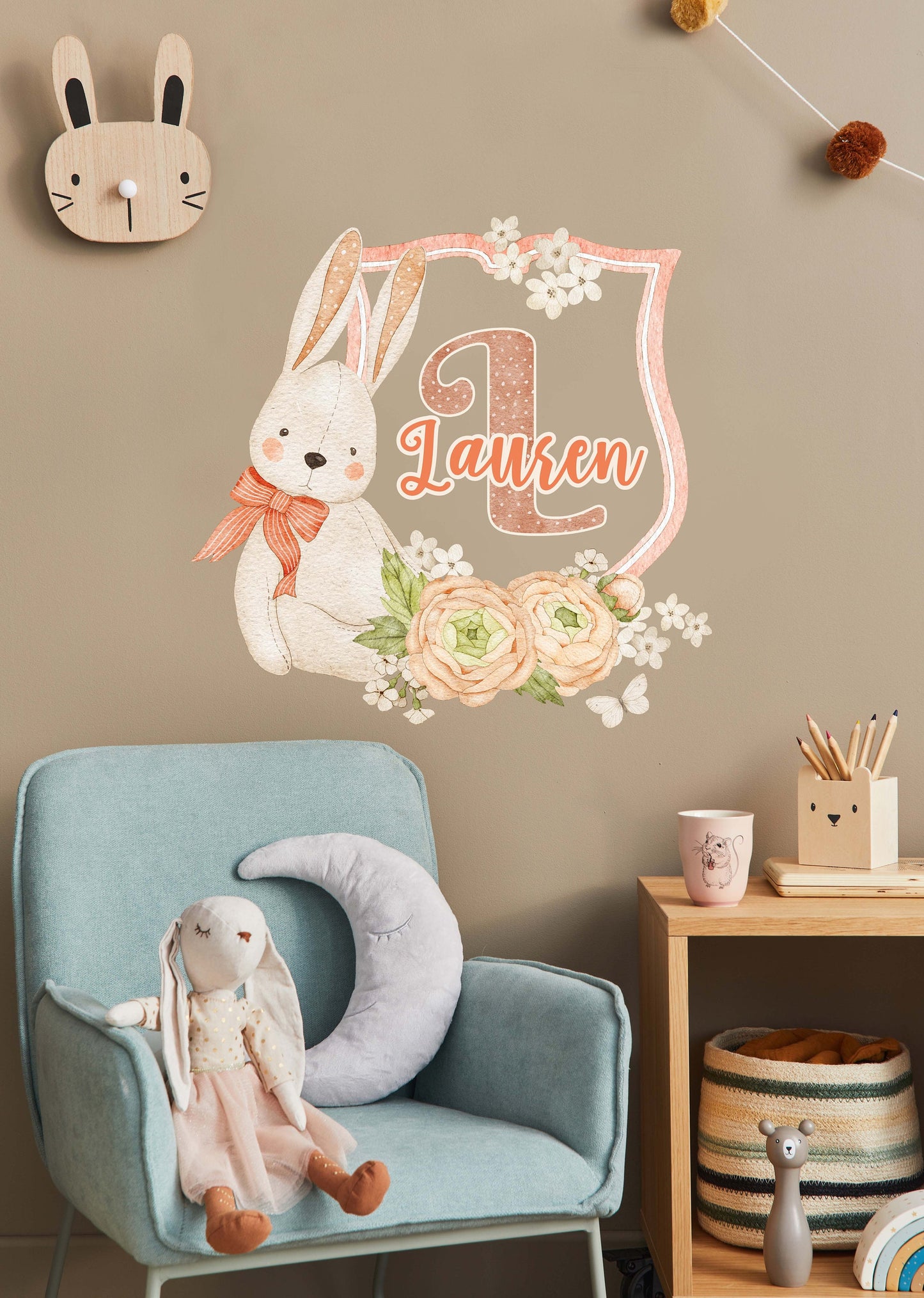 Custom Name Wall Decal Personal Nursery Sticker, LF339