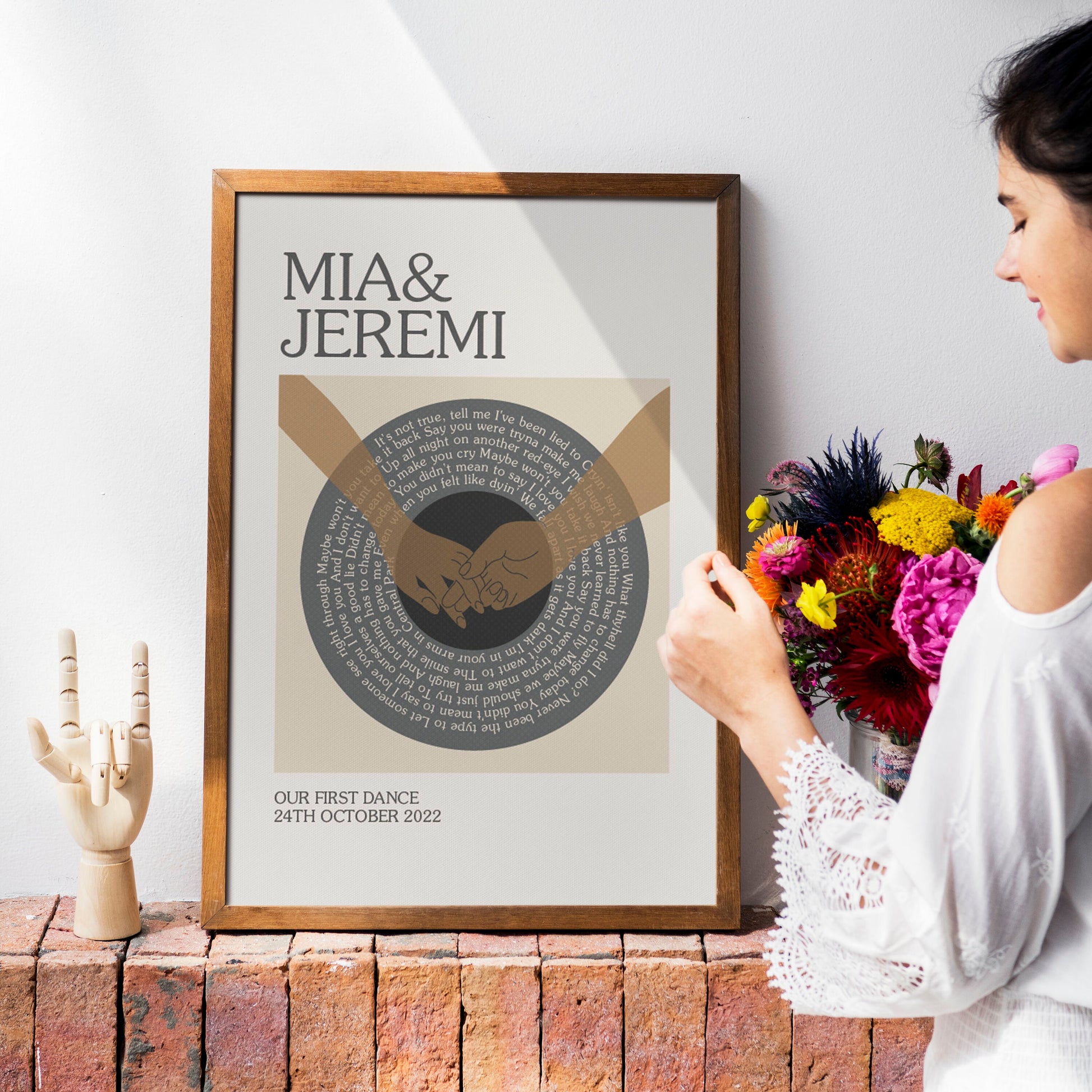 Custom Record Lyrics Print Song Personalized Wedding Poster Anniversary Gift, LF347