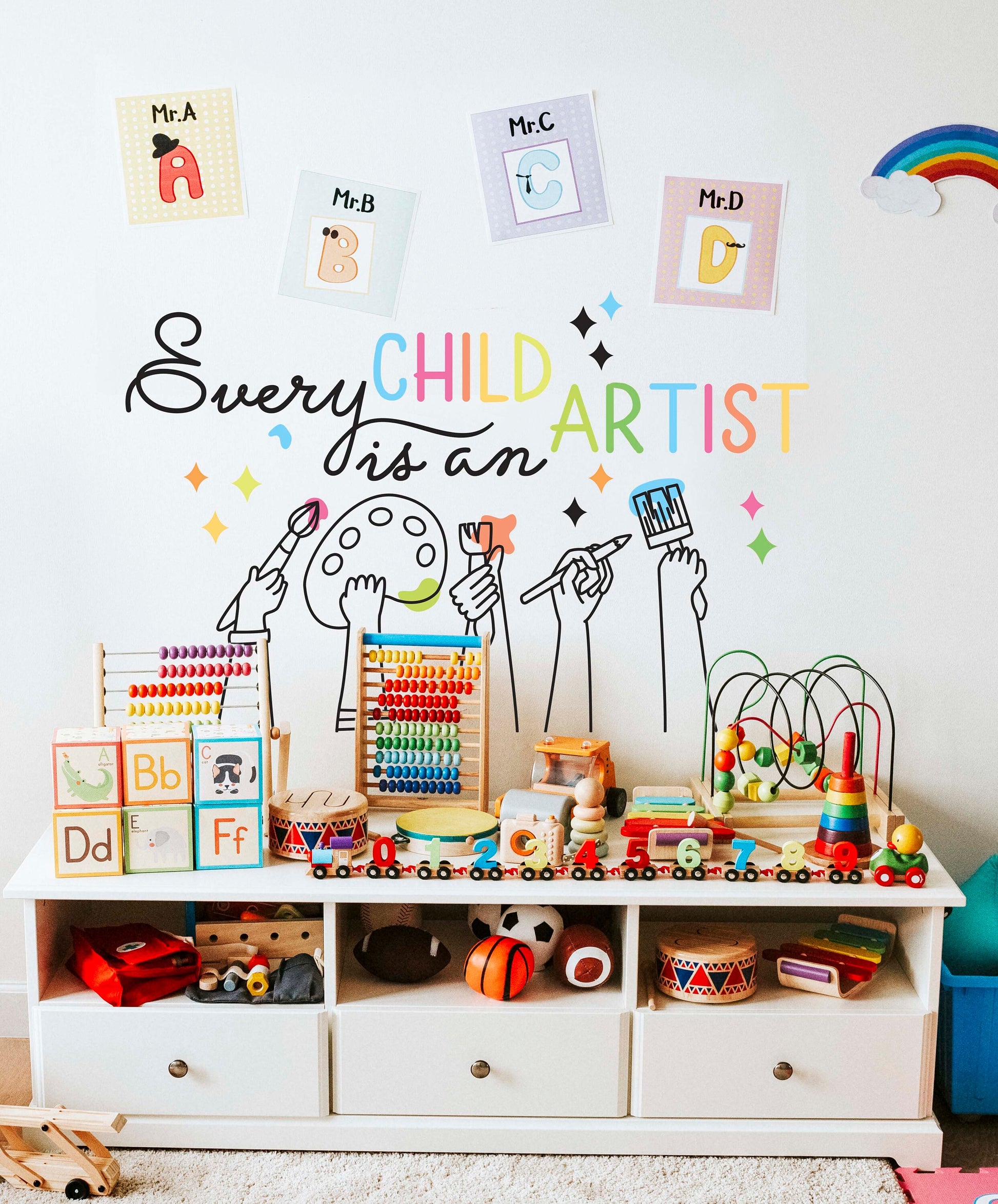 Every Child is an Artist Wall Decal Kids Art gallery Playroom Stickers Classroom Decor, LF352