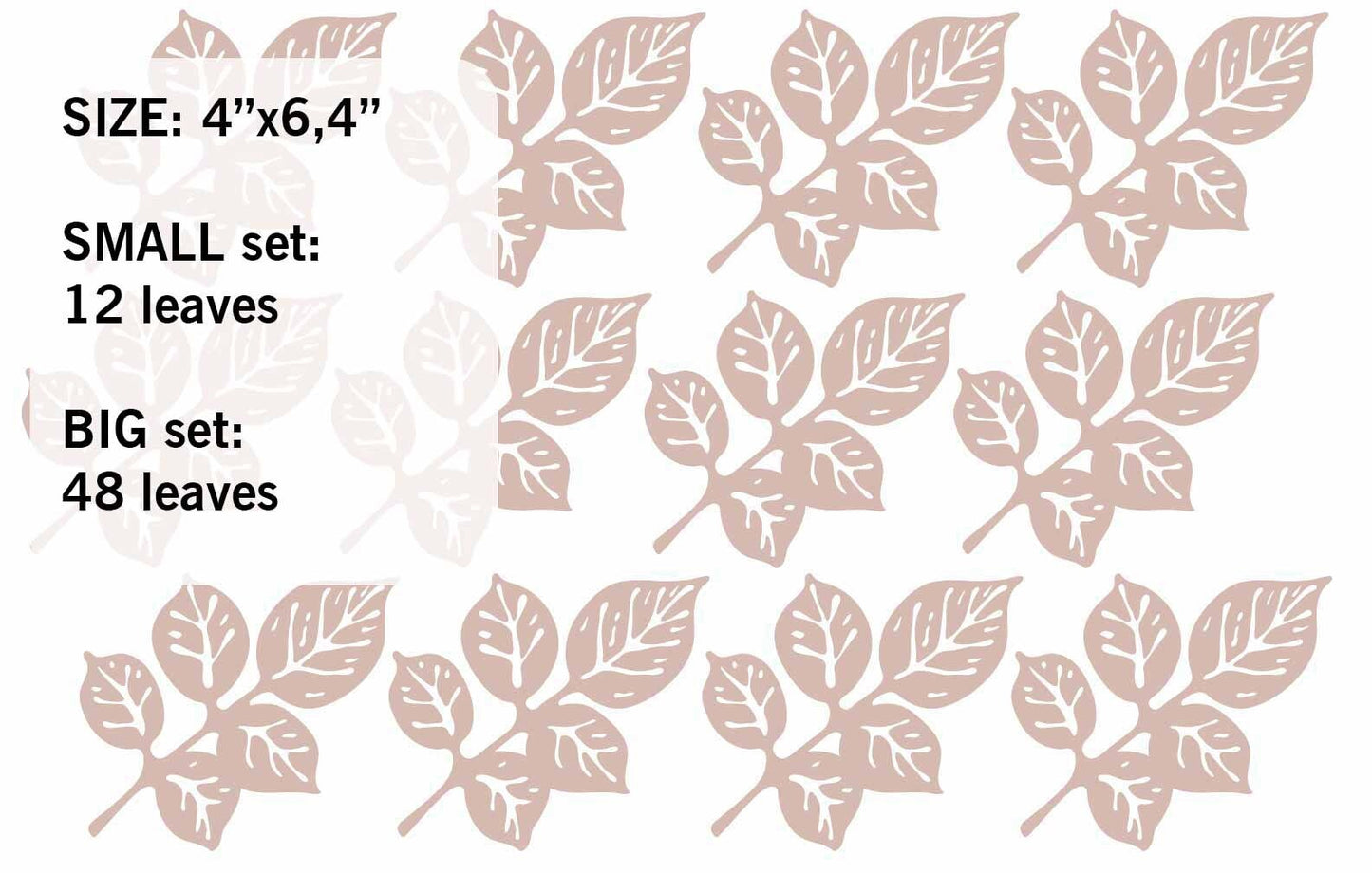 Leaves Wall Decals Nature Greenery Sticker Cottagecore, LF376