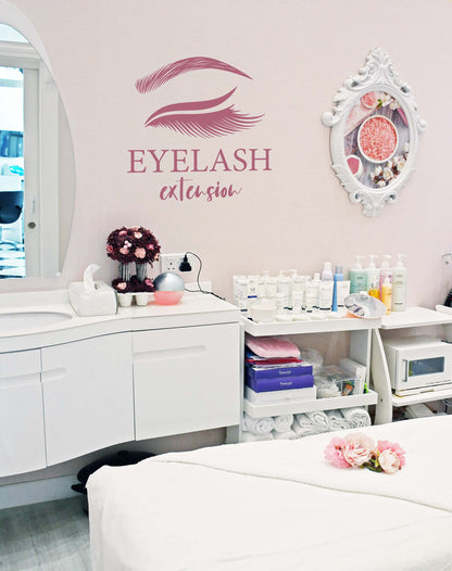 Custom Business Logo Decals Lash Beauty Studio Sticker, LF413