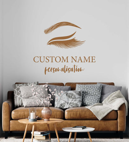 Custom Business Logo Decals Lash Beauty Studio Sticker, LF413