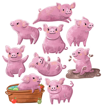 Pigs Vegetables Fruits PNG Vector Clipart 25 elements