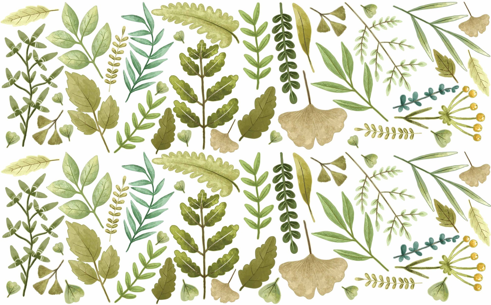 Greenery Wall Decals Leaf Nature Nursery Stickers, LF417