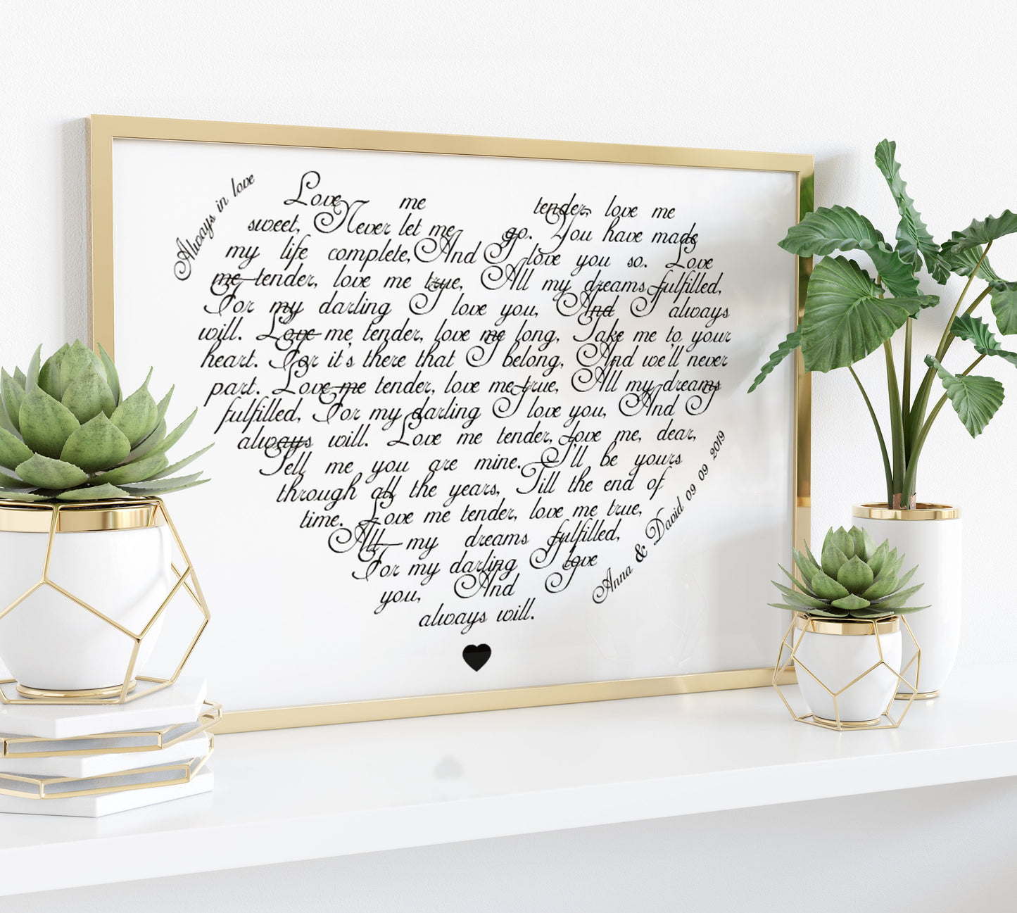 Wedding Song Vows Print Lyrics Poster Anniversary Gift Personalized Custom Names, LF421