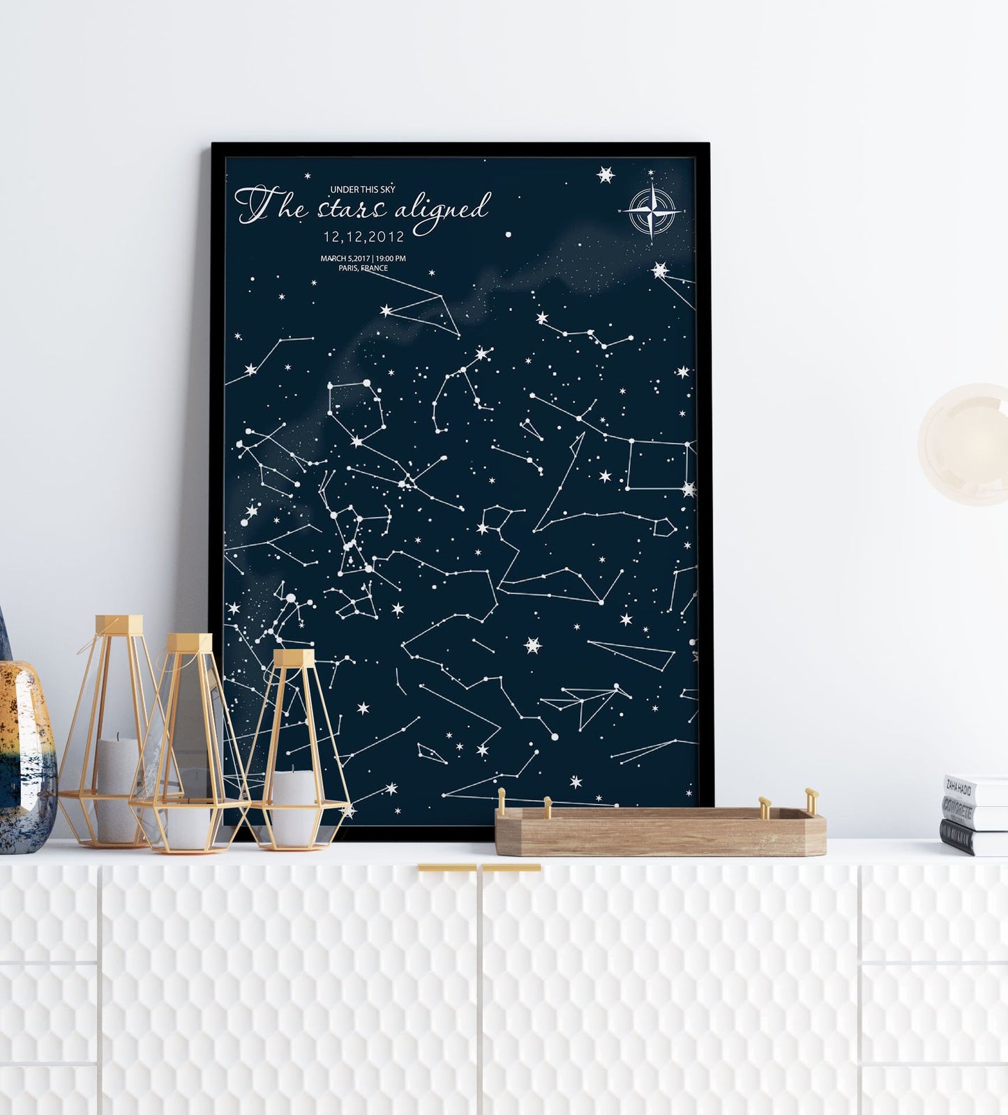 Custom Night Sky Print Star Map by Date Gift, LF430