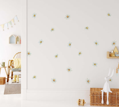 Daisy Flowers Wall Decals Nursery Decor Stickers Chamomile Kids Room Wall Art , LF441