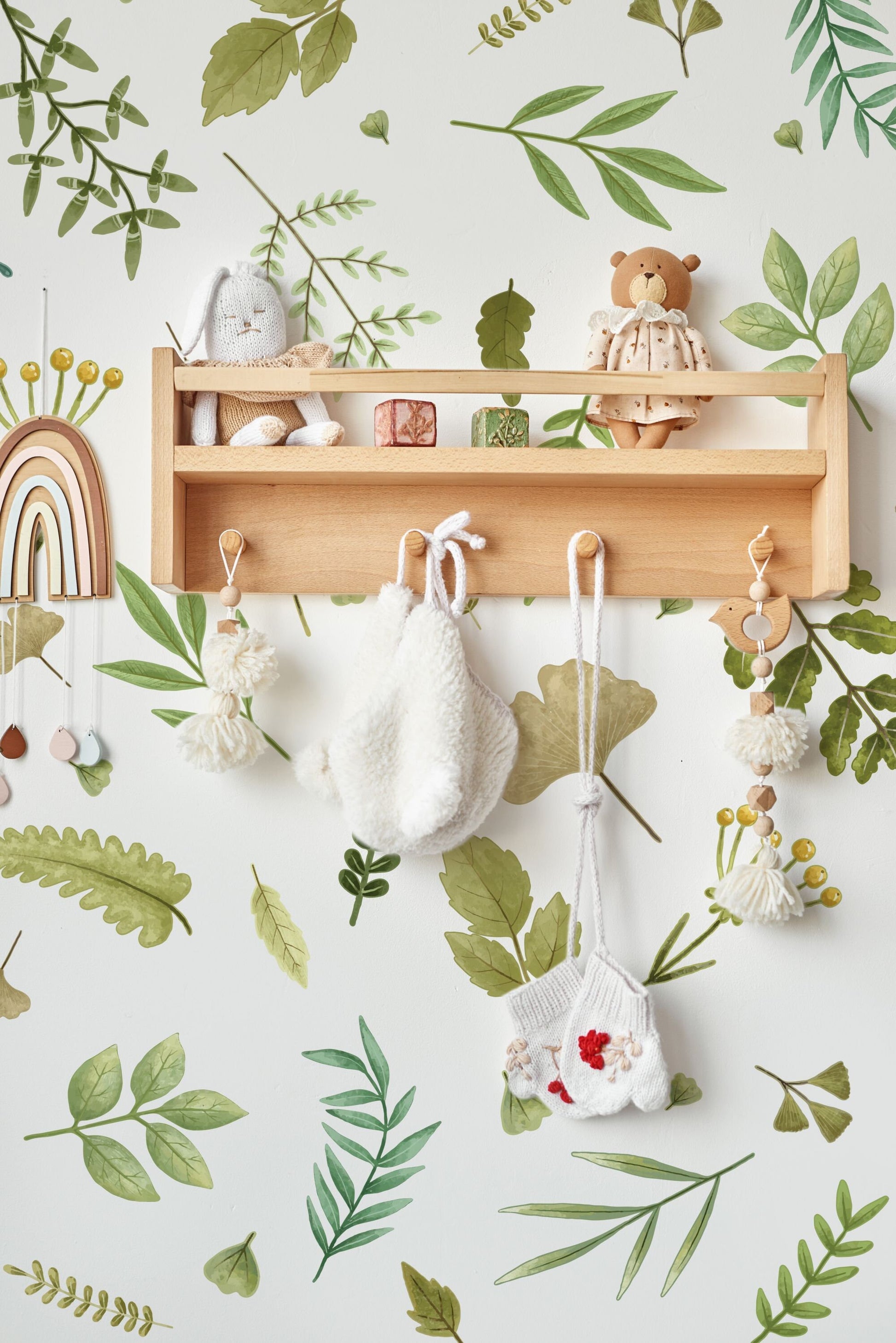 Greenery Wall Decals Leaf Nature Nursery Stickers, LF417