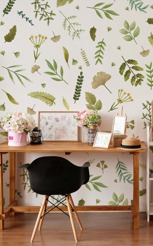 Greenery Wall Decals Leaf Nature Nursery Stickers, LF417