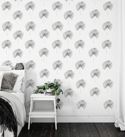 Palm Tree Leaves Wall Stickers Banana Leaf Decals Greenery Scandinavian Scandi Boho Industrial Gray Black and White Room Decor, LF501