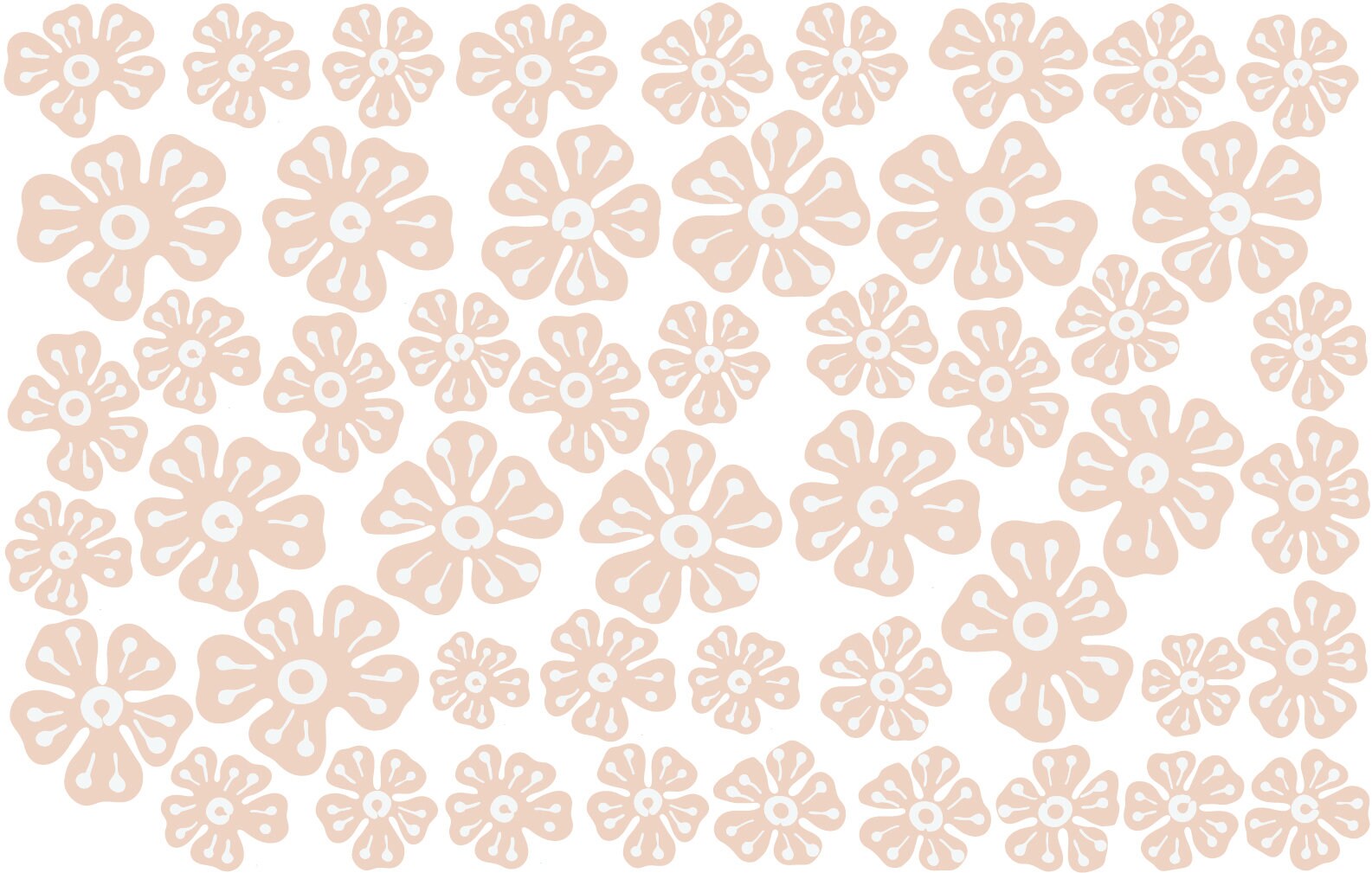 Beige Flowers Nursery Wall Stickers Polka Dots Decals Greenery Field Floral Bathroom Nature Decoration, LF539