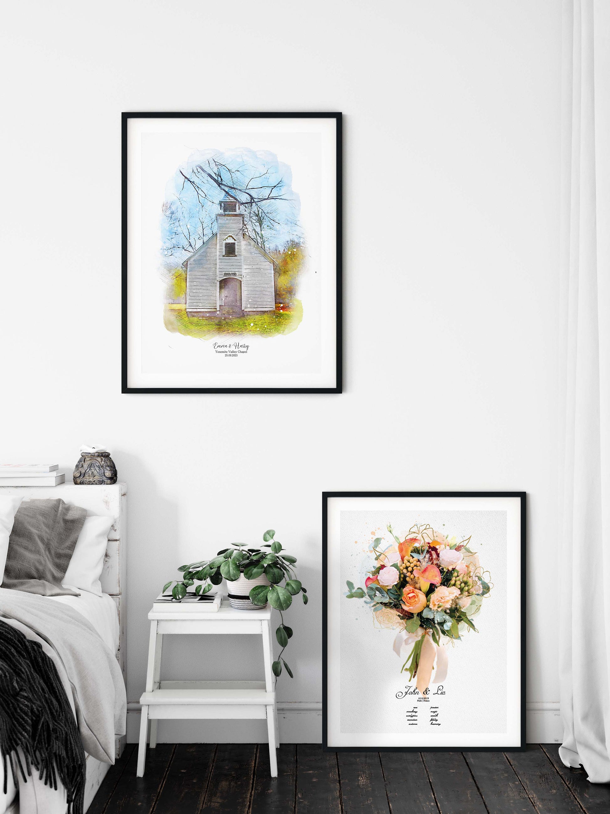 Anniversary Custom Print, Bespoke Wedding Venue Painting, Drawing from Photo, Watercolor Wall Decor, Housewarming Gift