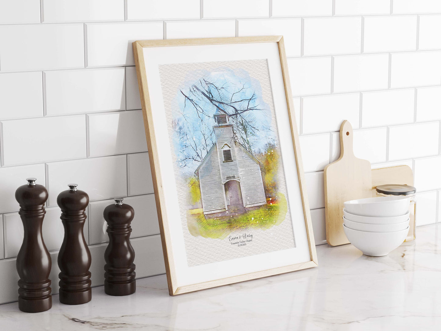 Anniversary Custom Print, Bespoke Wedding Venue Painting, Drawing from Photo, Watercolor Wall Decor, Housewarming Gift